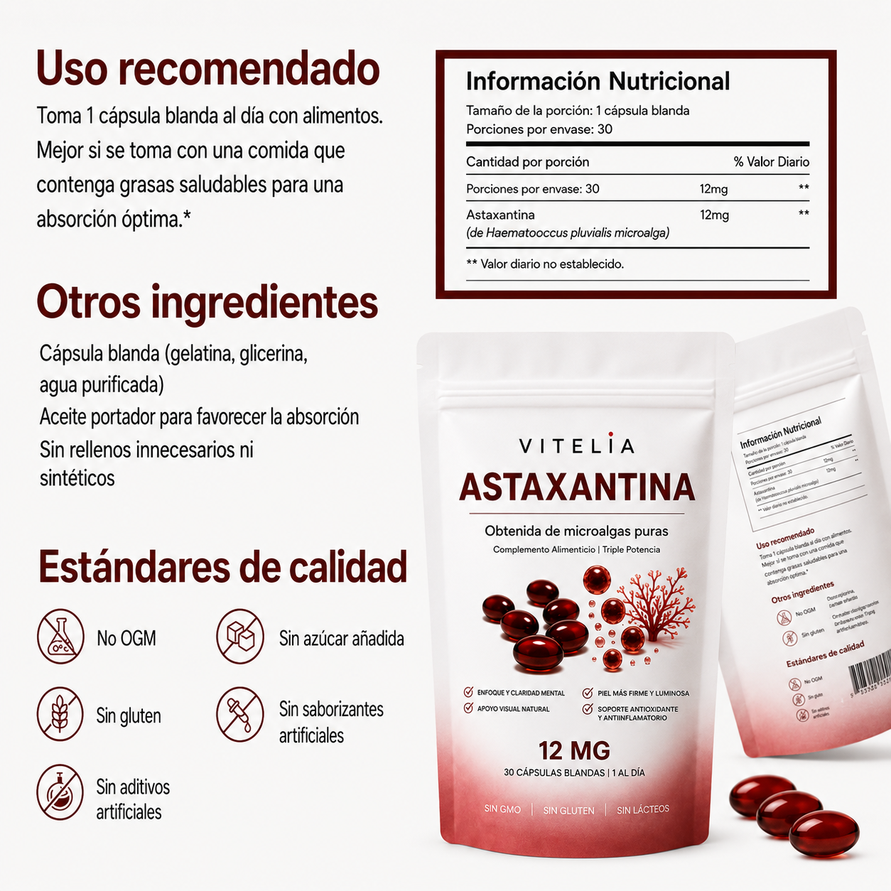Astaxantina 12mg: El antioxidante más potente de la naturaleza