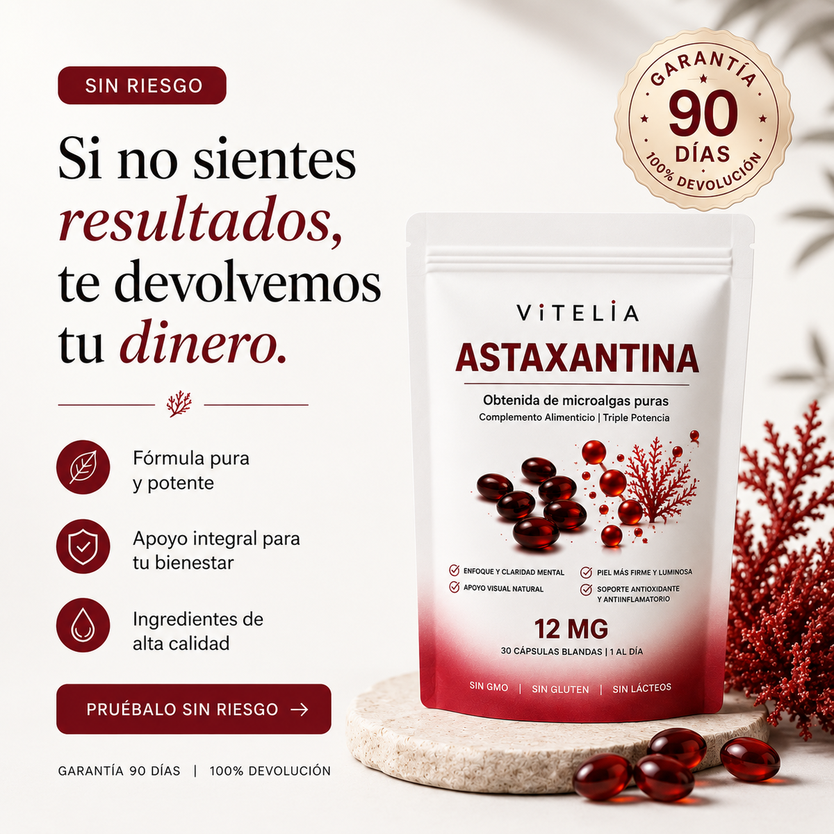 Astaxantina 12mg: El antioxidante más potente de la naturaleza